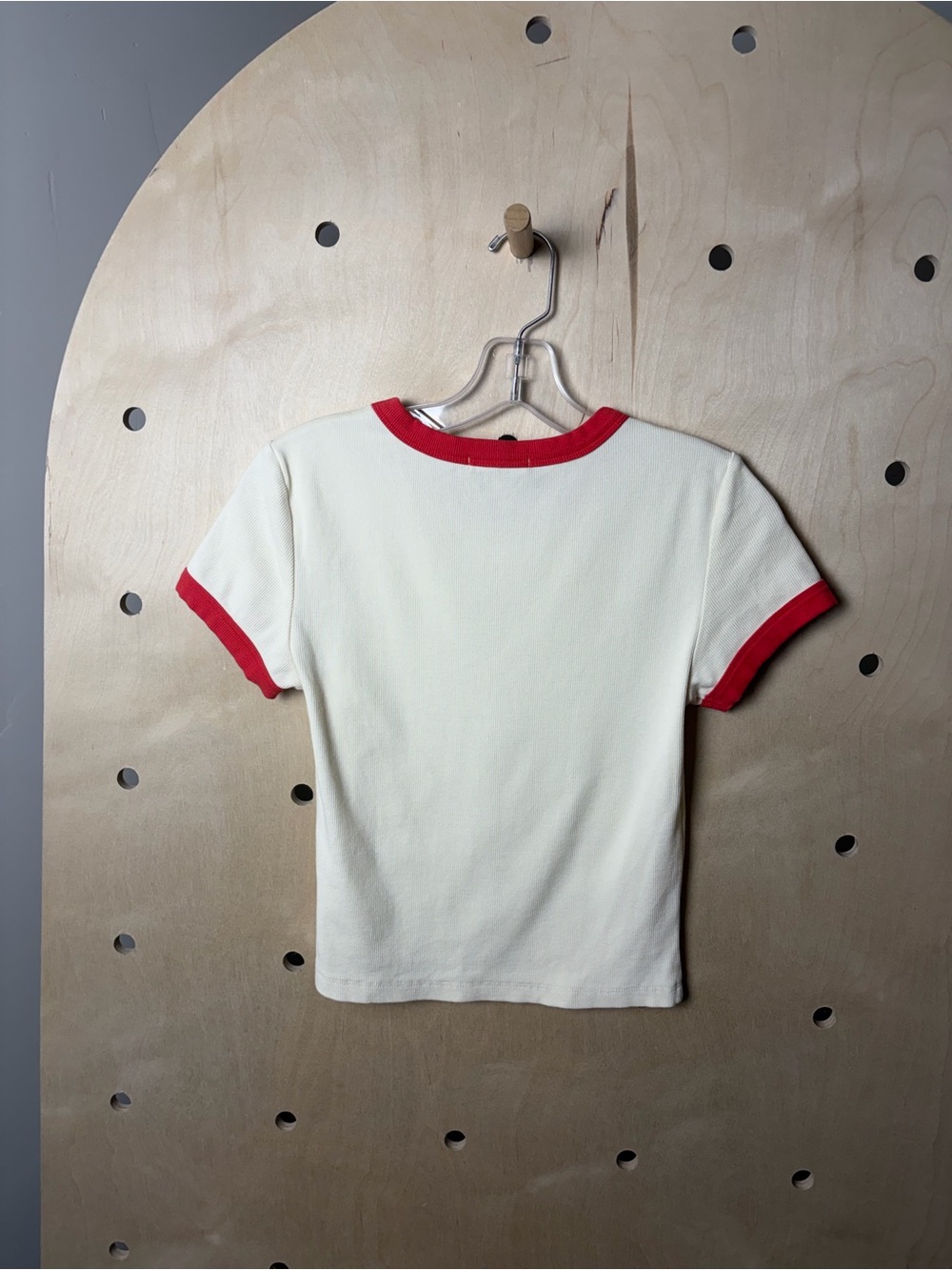 Marine Layer Cream Lexi Rib Ringer Tee Size Small - Picture 5 of 6